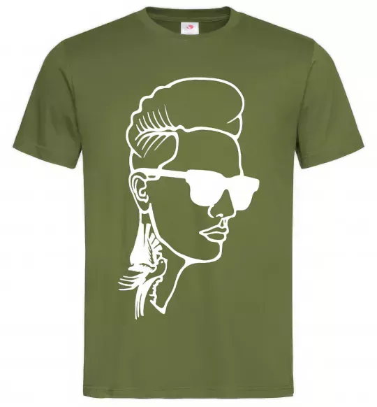 Мужская футболка Retro man Оливковый фото