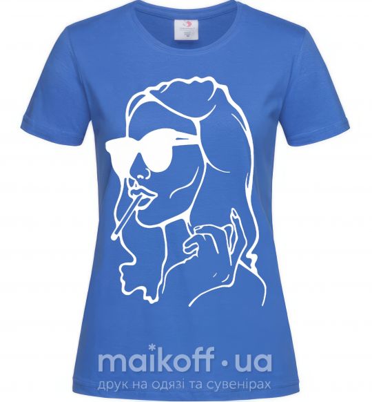 Жіноча футболка Retro woman Яскраво-синій фото
