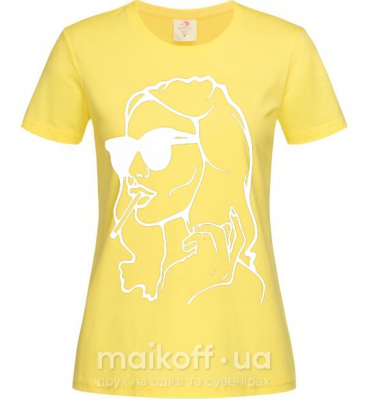 Женская футболка Retro woman Лимонный фото