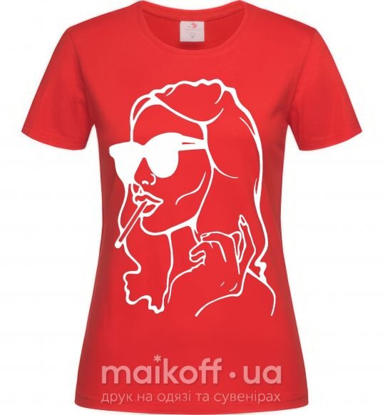 Жіноча футболка Retro woman Червоний фото