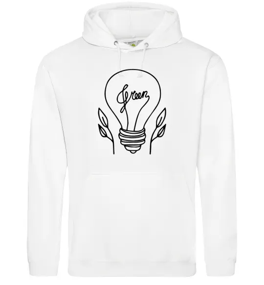 Мужская толстовка (худи) Green light Белый фото