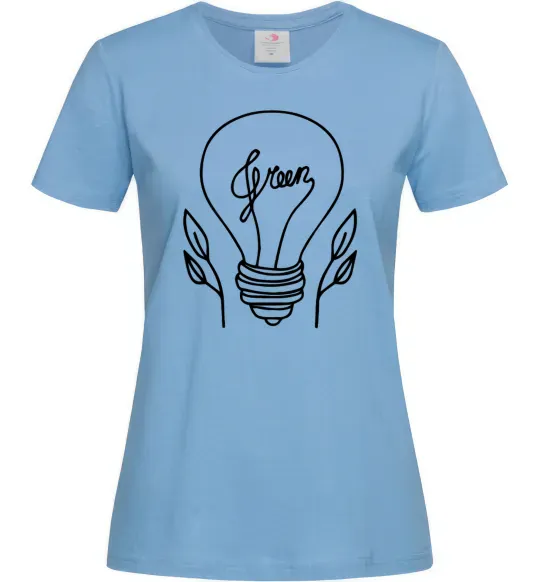 Женская футболка Green light Голубой фото