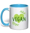 Чашка с цветной ручкой Vegan Голубой фото