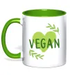 Чашка с цветной ручкой Vegan Зеленый фото
