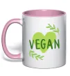 Чашка с цветной ручкой Vegan Нежно розовый фото