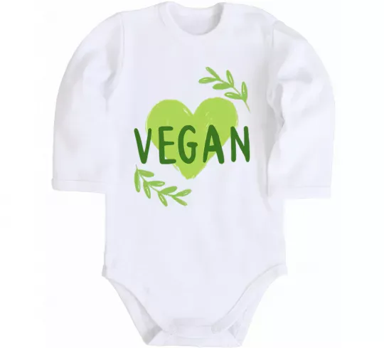 Детский боди Vegan Белый фото