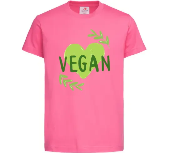 Детская футболка Vegan Ярко-розовый фото