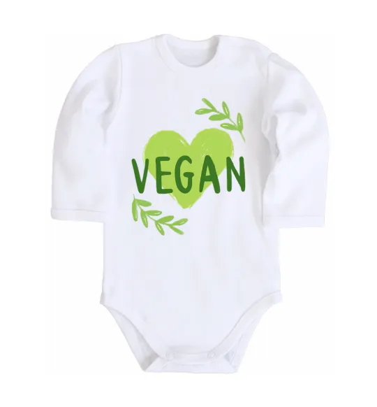 Дитячий бодік Vegan Білий фото