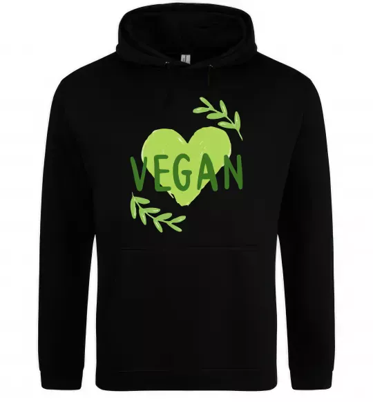 Мужская толстовка (худи) Vegan Черный фото