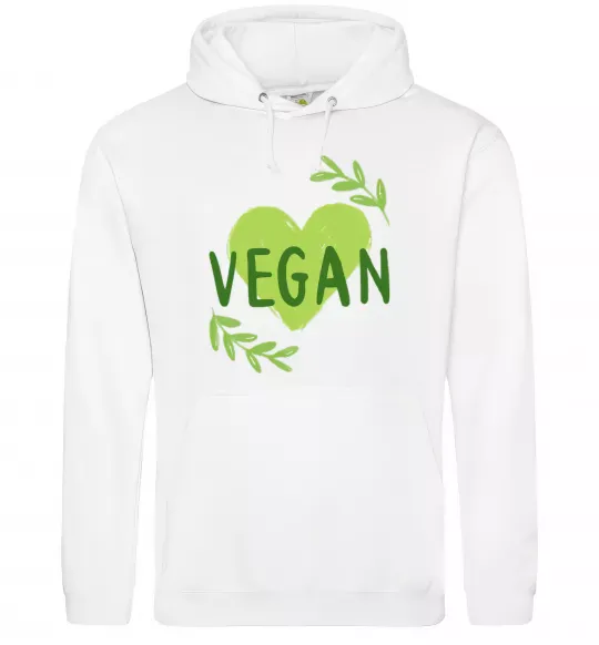 Мужская толстовка (худи) Vegan Белый фото
