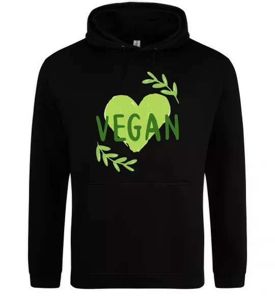 Женская толстовка (худи) Vegan Черный фото