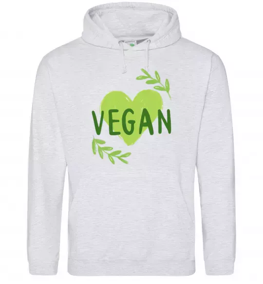 Женская толстовка (худи) Vegan Серый меланж фото
