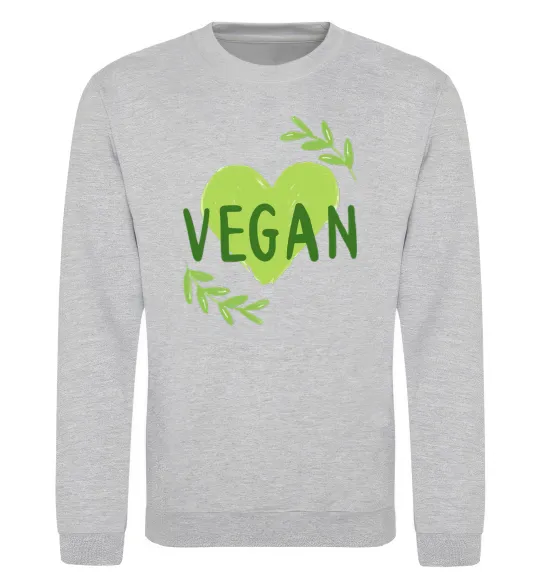 Свитшот Vegan Серый меланж фото