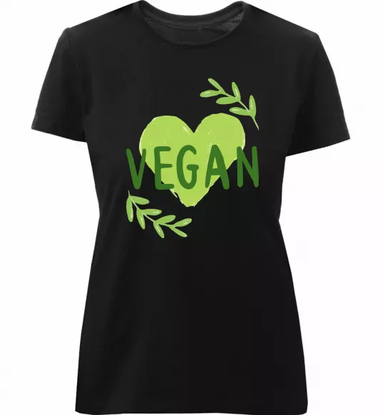 Женская премиум футболка Vegan Черный фото