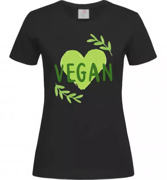 Женская футболка Vegan Черный фото