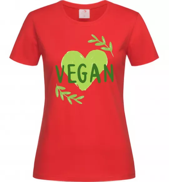 Женская футболка Vegan Красный фото