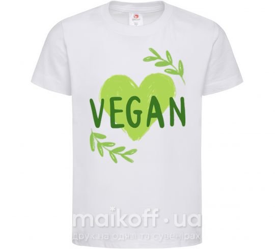 Дитяча футболка Vegan Білий фото