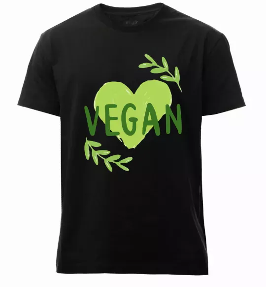 Чоловіча преміум футболка Vegan Чорний фото