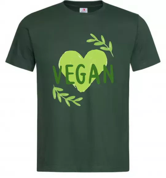 Мужская футболка Vegan Темно-зеленый фото