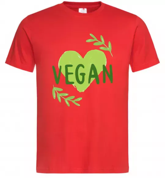 Мужская футболка Vegan Красный фото