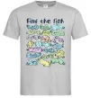 Мужская футболка Find the fish Серый фото