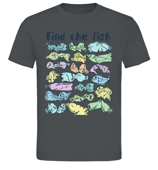 Мужская футболка Find the fish Графит фото