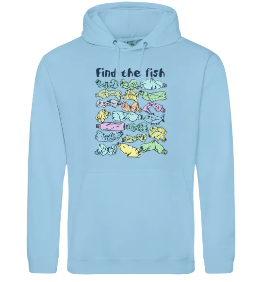 Женская толстовка (худи) Find the fish Голубой фото