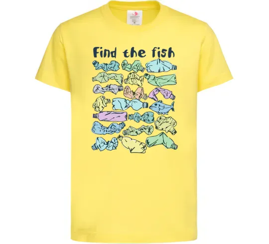 Детская футболка Find the fish Лимонный фото