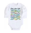 Дитячий бодік Find the fish Білий фото