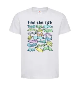 Детская футболка Find the fish Белый фото