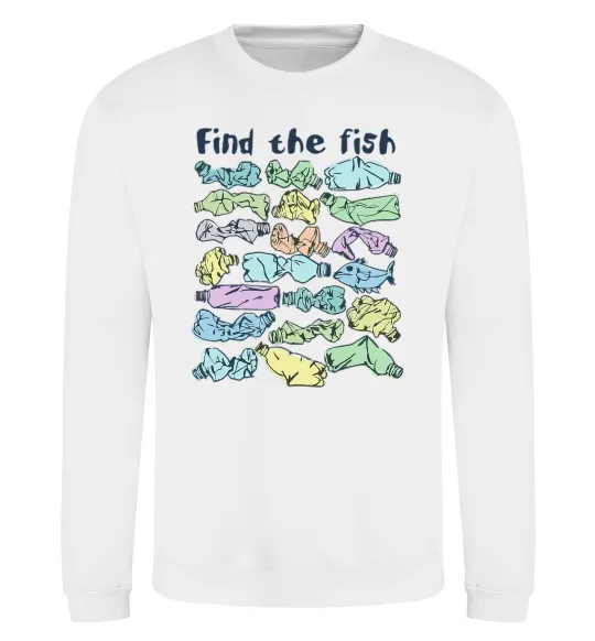 Світшот Find the fish Білий фото