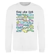 Світшот Find the fish Білий фото