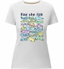 Женская премиум футболка Find the fish