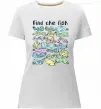 Женская премиум футболка Find the fish Белый фото