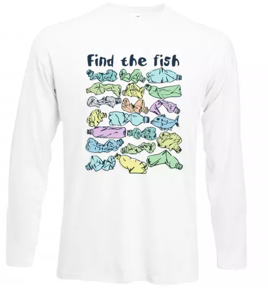 Лонгслив Find the fish Белый фото