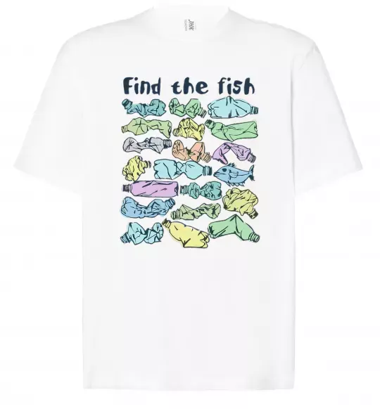 Футболка Оверсайз Find the fish Белый фото