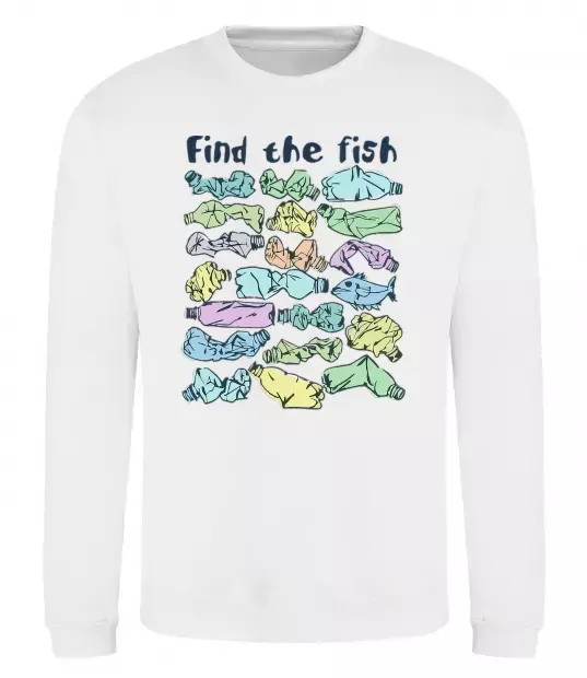 Свитшот Find the fish Белый фото