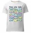 Мужская премиум футболка Find the fish Белый фото