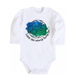 Детский боди Love the world you're on Белый фото