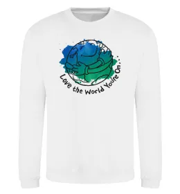 Світшот Love the world you're on Білий фото