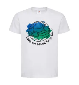 Детская футболка Love the world you're on Белый фото