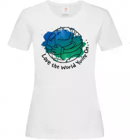 Женская футболка Love the world you're on Белый фото