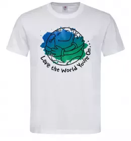 Мужская футболка Love the world you're on Белый фото