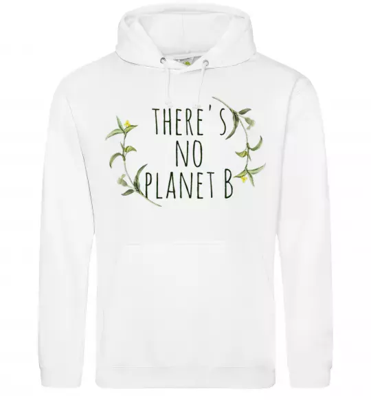 Чоловіча толстовка (худі) There's no planet B Білий фото
