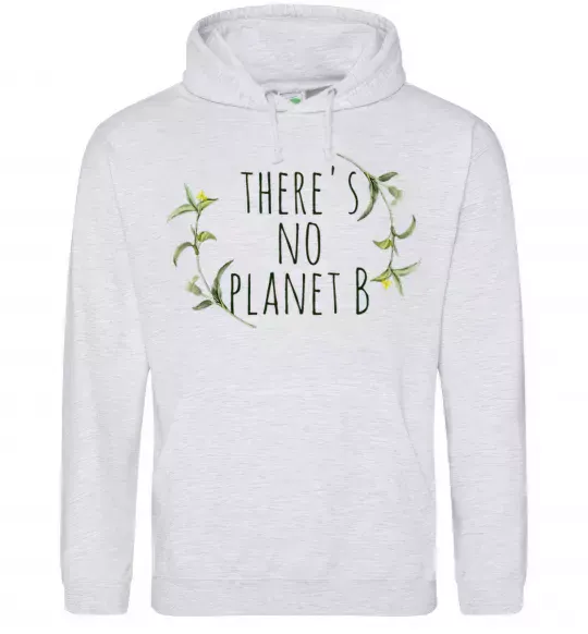 Чоловіча толстовка (худі) There's no planet B Сірий меланж фото