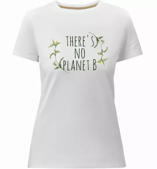 Женская премиум футболка There's no planet B Белый фото