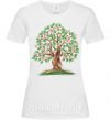 Жіноча футболка Green tree with flowers Білий фото