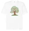 Футболка Оверсайз Green tree with flowers Білий фото
