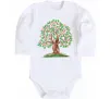 Детский боди Green tree with flowers Белый фото