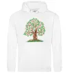 Мужская толстовка (худи) Green tree with flowers Белый фото